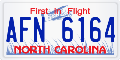 NC license plate AFN6164
