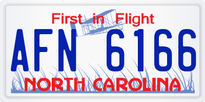 NC license plate AFN6166
