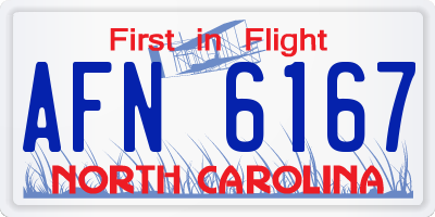 NC license plate AFN6167