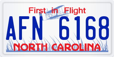 NC license plate AFN6168