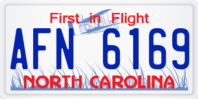 NC license plate AFN6169