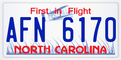 NC license plate AFN6170