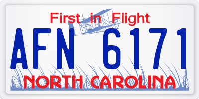 NC license plate AFN6171