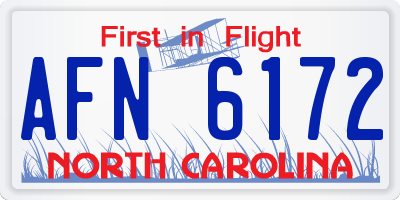 NC license plate AFN6172