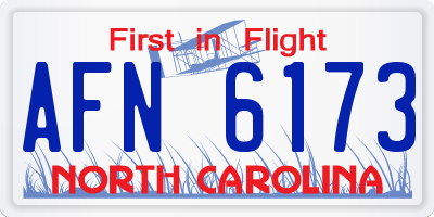 NC license plate AFN6173