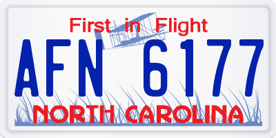 NC license plate AFN6177