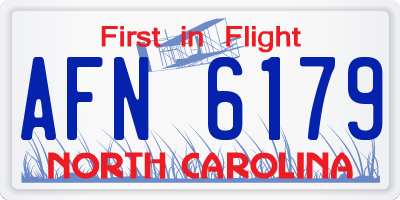 NC license plate AFN6179