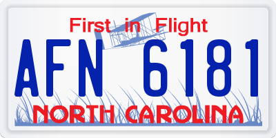 NC license plate AFN6181