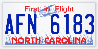 NC license plate AFN6183