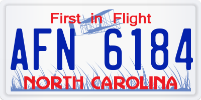 NC license plate AFN6184