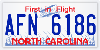 NC license plate AFN6186