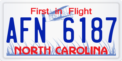 NC license plate AFN6187