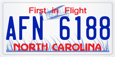NC license plate AFN6188