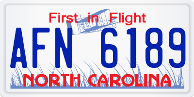 NC license plate AFN6189