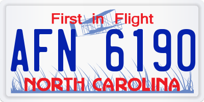 NC license plate AFN6190