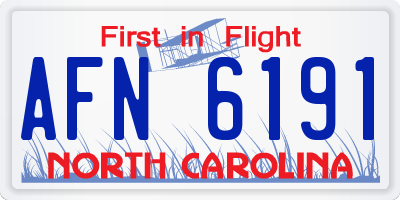 NC license plate AFN6191