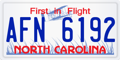 NC license plate AFN6192