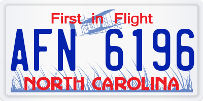 NC license plate AFN6196