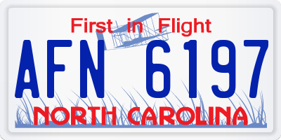 NC license plate AFN6197