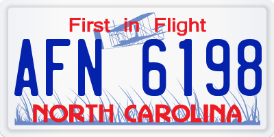 NC license plate AFN6198