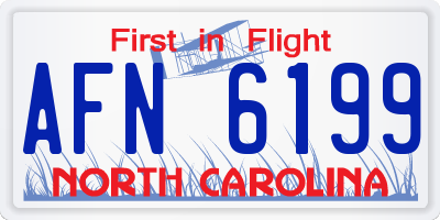 NC license plate AFN6199