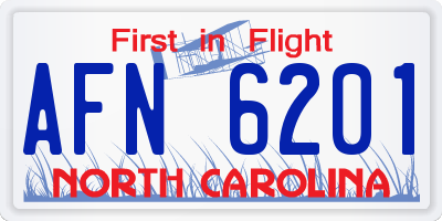 NC license plate AFN6201