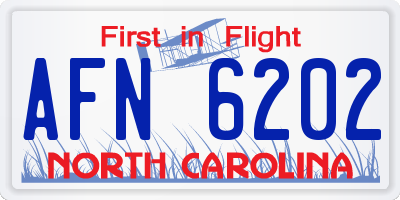 NC license plate AFN6202