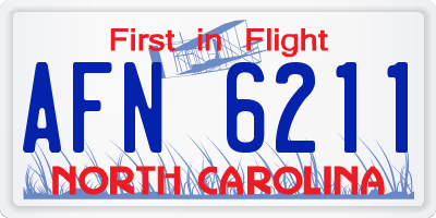 NC license plate AFN6211