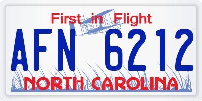 NC license plate AFN6212