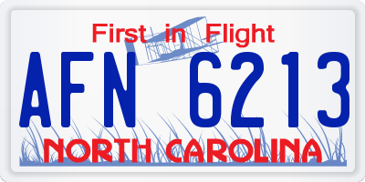 NC license plate AFN6213