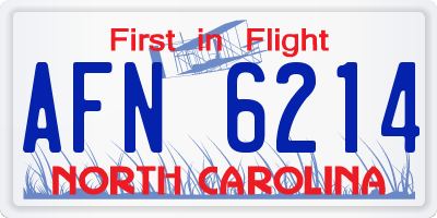 NC license plate AFN6214