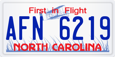NC license plate AFN6219