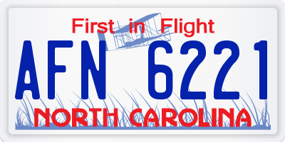 NC license plate AFN6221