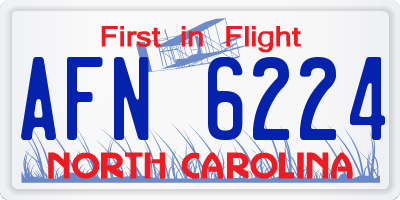 NC license plate AFN6224