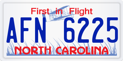 NC license plate AFN6225