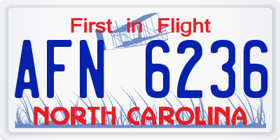 NC license plate AFN6236