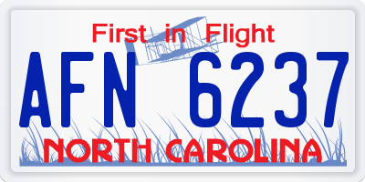 NC license plate AFN6237
