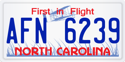 NC license plate AFN6239