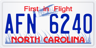 NC license plate AFN6240