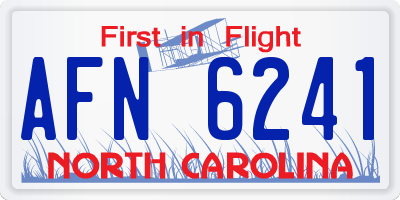 NC license plate AFN6241
