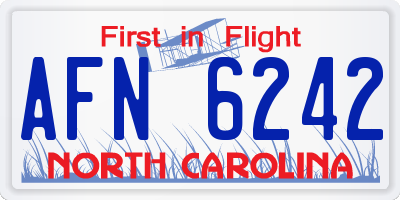NC license plate AFN6242