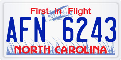 NC license plate AFN6243