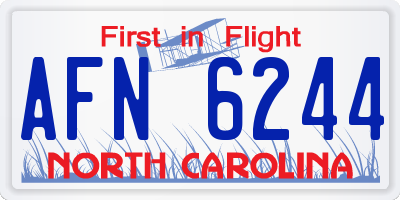 NC license plate AFN6244