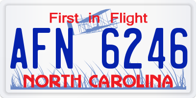 NC license plate AFN6246