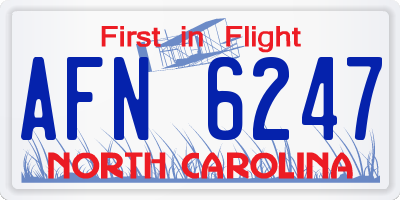 NC license plate AFN6247