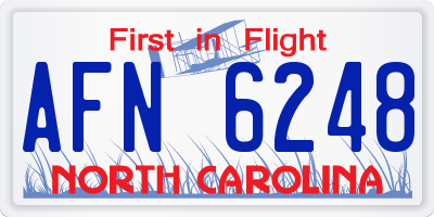 NC license plate AFN6248
