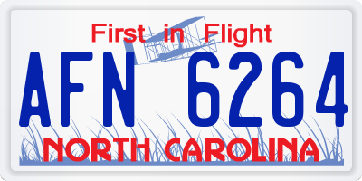NC license plate AFN6264