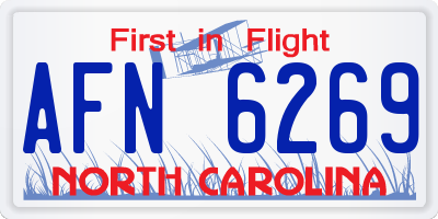 NC license plate AFN6269