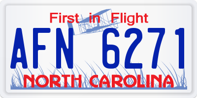 NC license plate AFN6271
