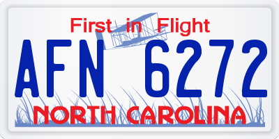 NC license plate AFN6272